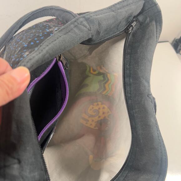 Laurel Burch Playful Dogs & Doggies Colorful Cotton Canvas Beach Bag 19 x 15 x 5 - Picture 10 of 16